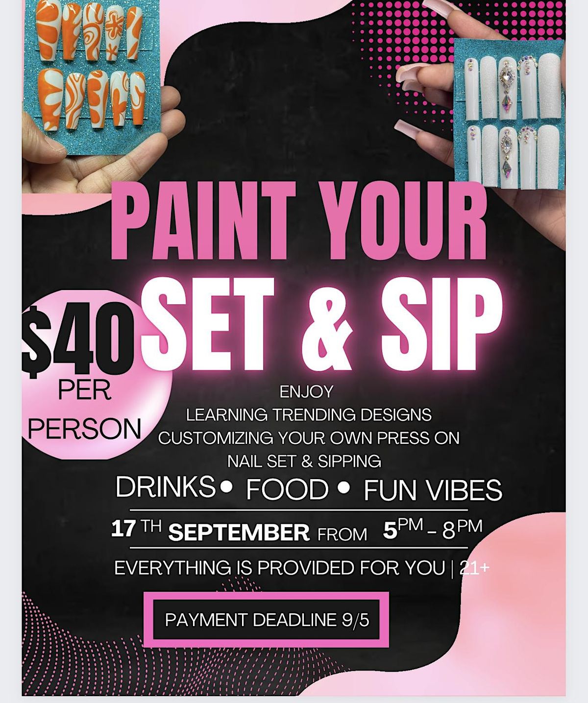 Paint Your Set & Sip 7400 Six Forks Rd, Raleigh, NC September 17, 2022