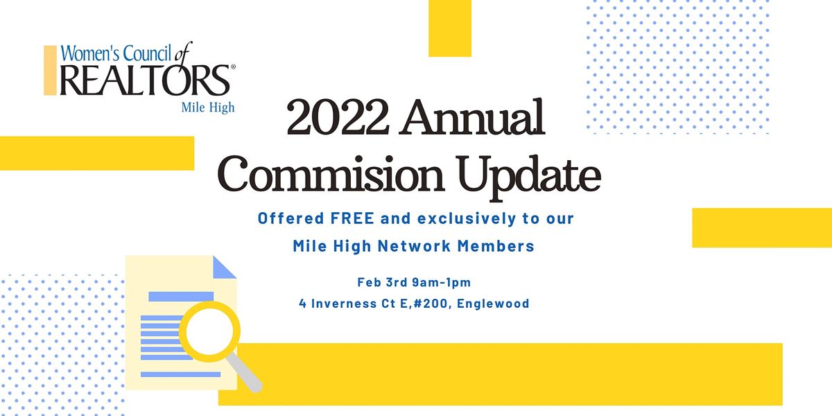 2022 Annual Commission Update Metro Brokers Inc, Englewood, CO