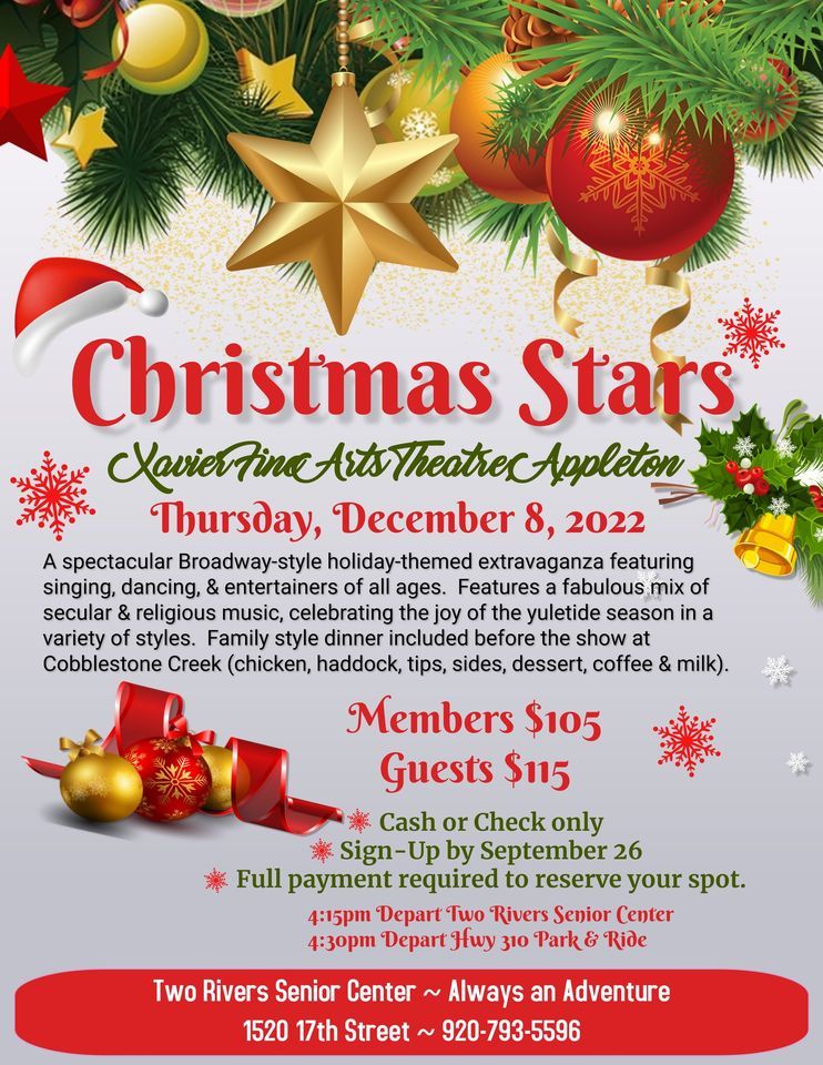 Christmas Stars Xavier 2022 Christmas Stars | Two Rivers Senior Center | December 8, 2022