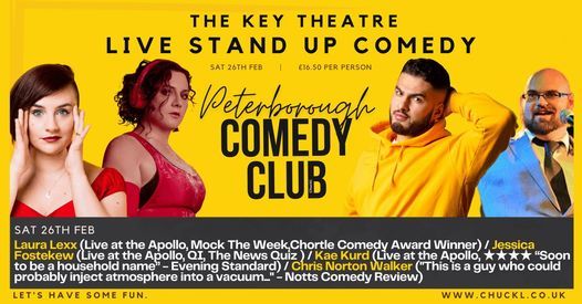 Peterborough Comedy Club with Laura Lexx, Jess Fostekew, Kae Kurd and ...