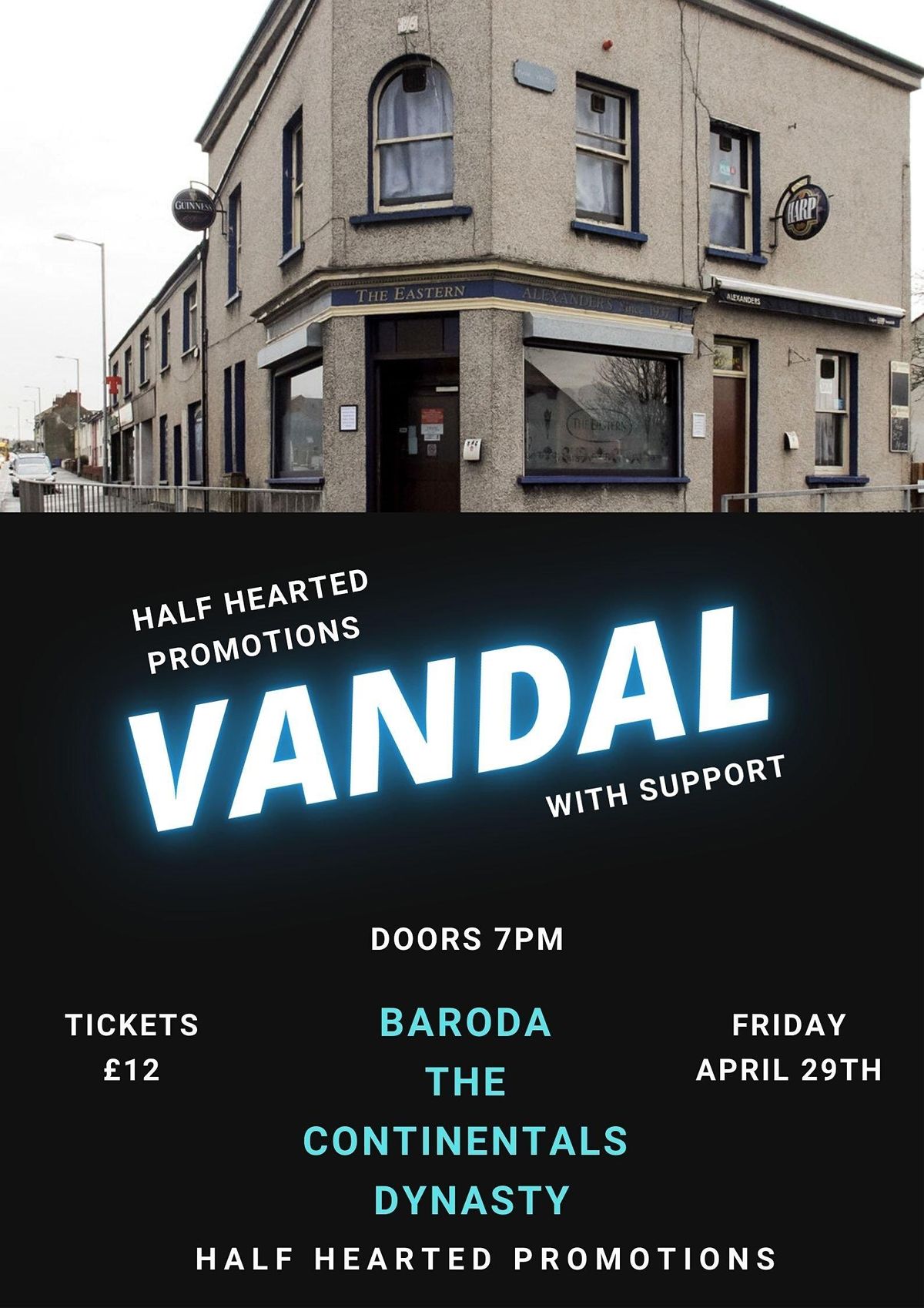 Half Hearted Promotions Presents: Vandal Live at Alexander\u2019s Bar