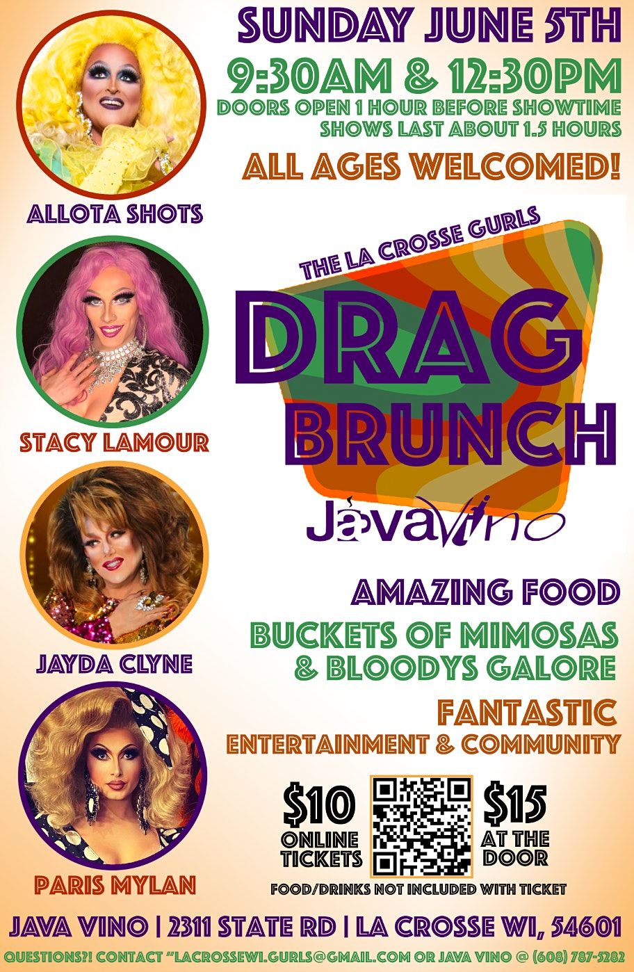 La Crosse Gurls Drag Brunch @ Java Vino at JavaVino, La Crosse on 24th ...