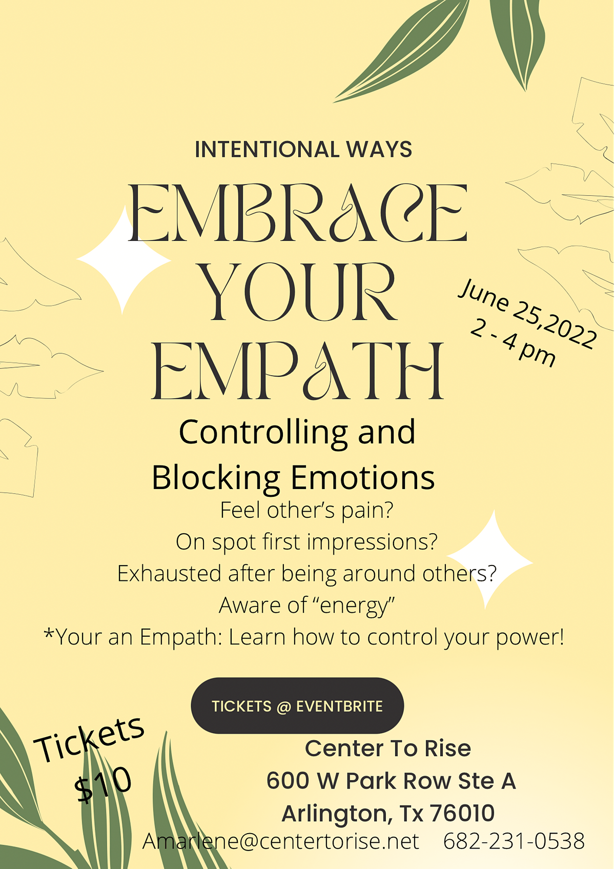 Embrace Your EmpathControlling and Blocking Emotions Center to Rise