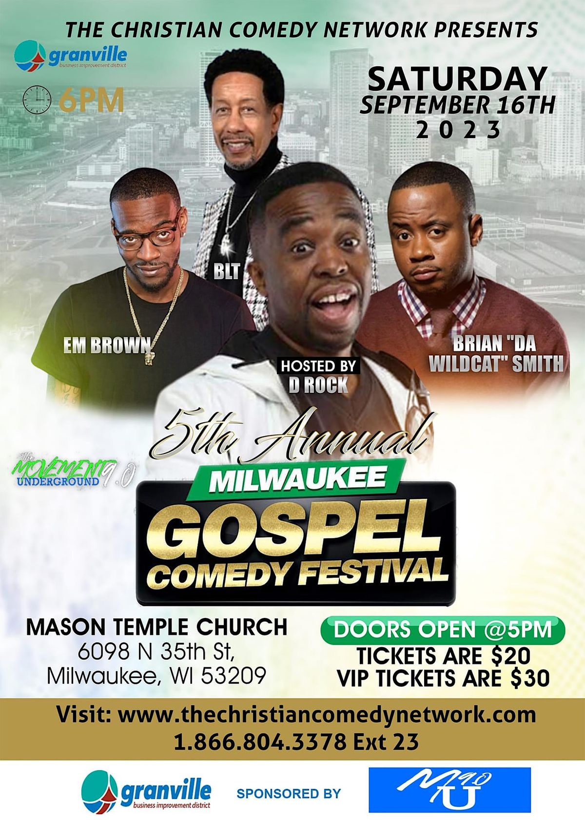 5th Annual Milwaukee Gospel Comedy Festival Mason Temple Church Of