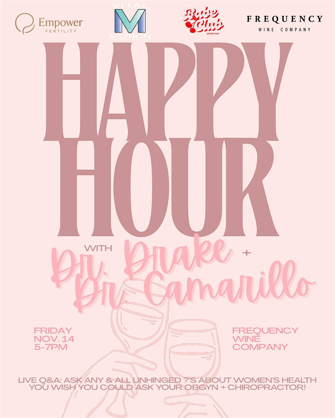 Women\u2019s Health Happy Hour with Dr. Drake & Dr. Camarillo!