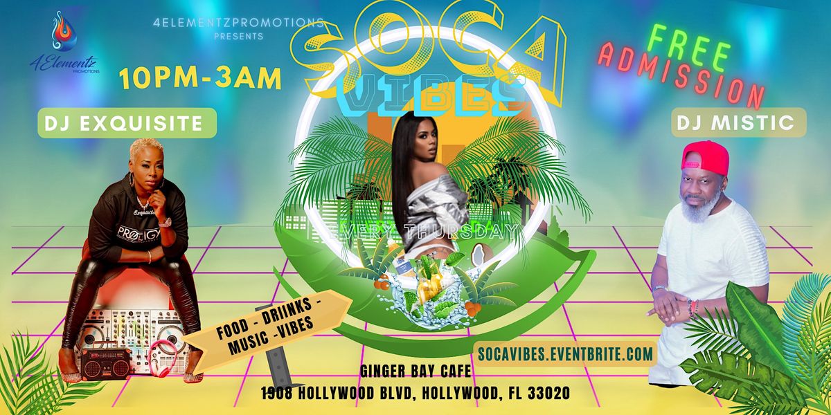 Soca Vibes Ginger Bay Cafe, Hollywood, FL September 1 to September 2