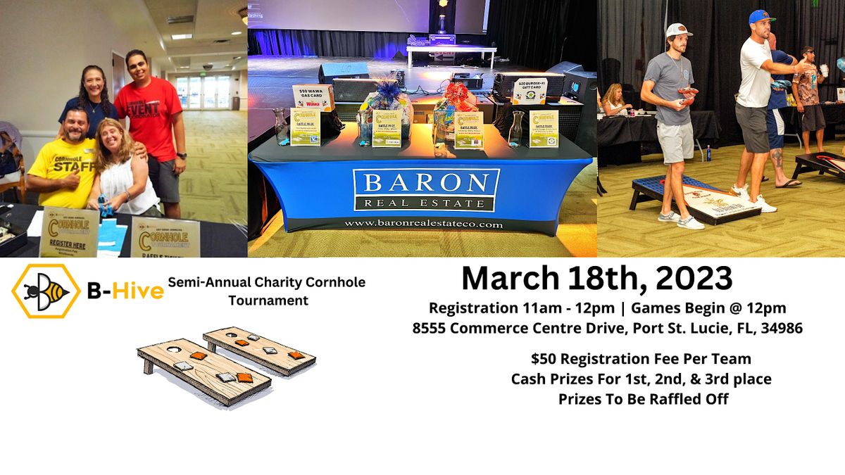 B-Hive/Baron Real Estate Indoor Charity Cornhole Tournament | St Lucie ...