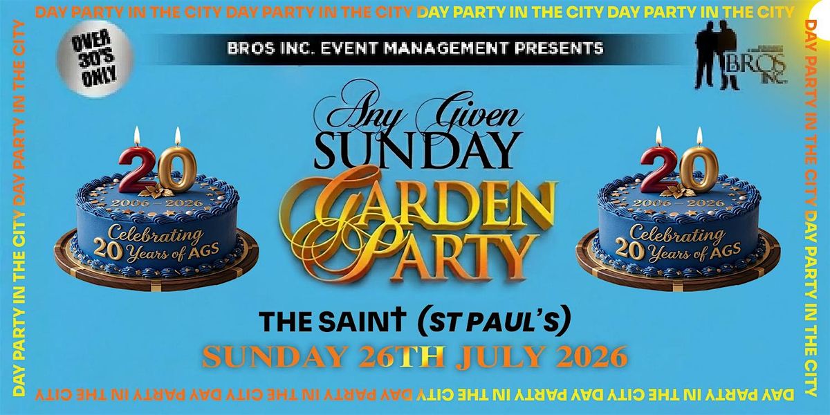 AGS \u201cTurns Twenty\u201d Day Party - Sunday 26th July 2026