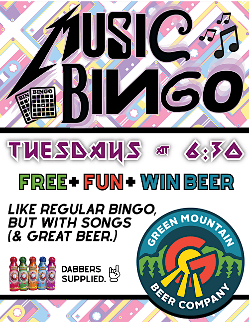 Join F45 Green Mountain for Music Bingo Green Mountain Beer Company