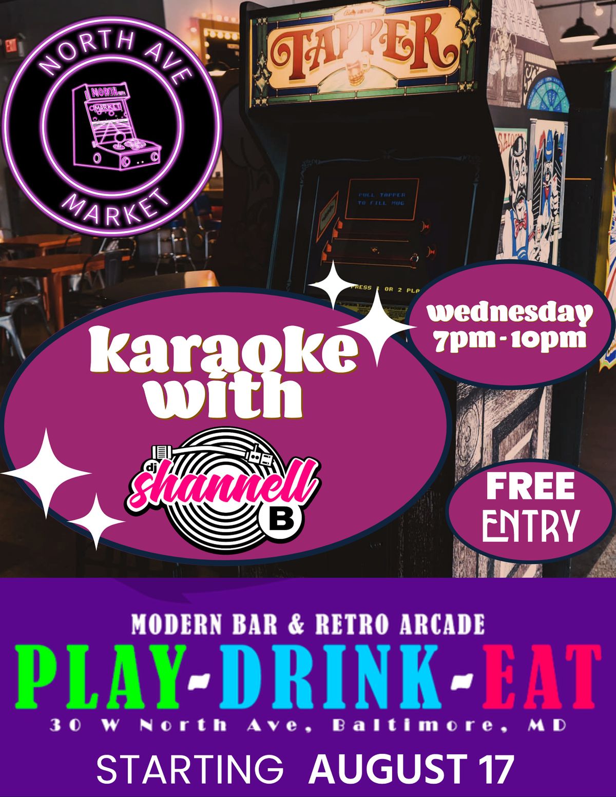 KARAOKE GAME NIGHT WITH DJSHANNELLB North Ave. Market, Baltimore, MD August 31, 2022