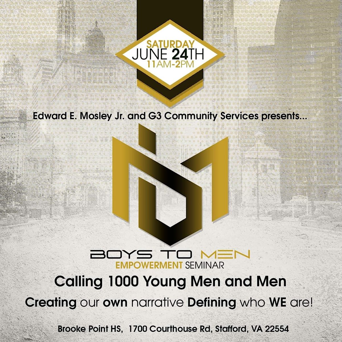 Boys to Men EmPOWERment Seminar - Creating Our Own Narrative at Brooke ...