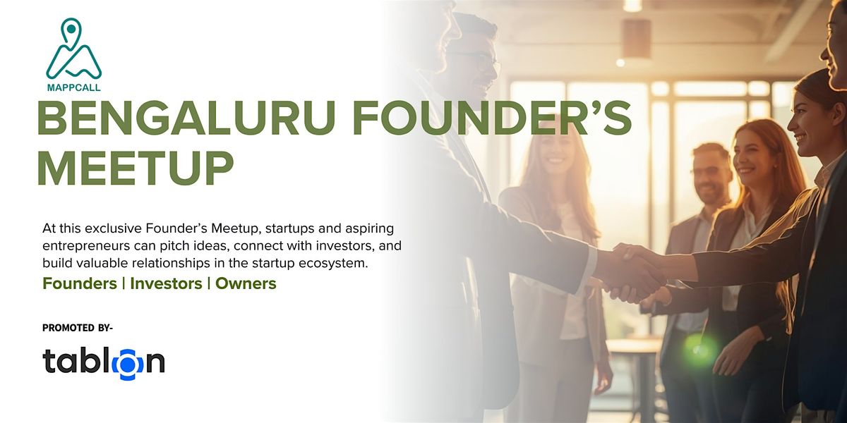 Founder\u2019s Meetup I Startup Pitching I Investor Networking
