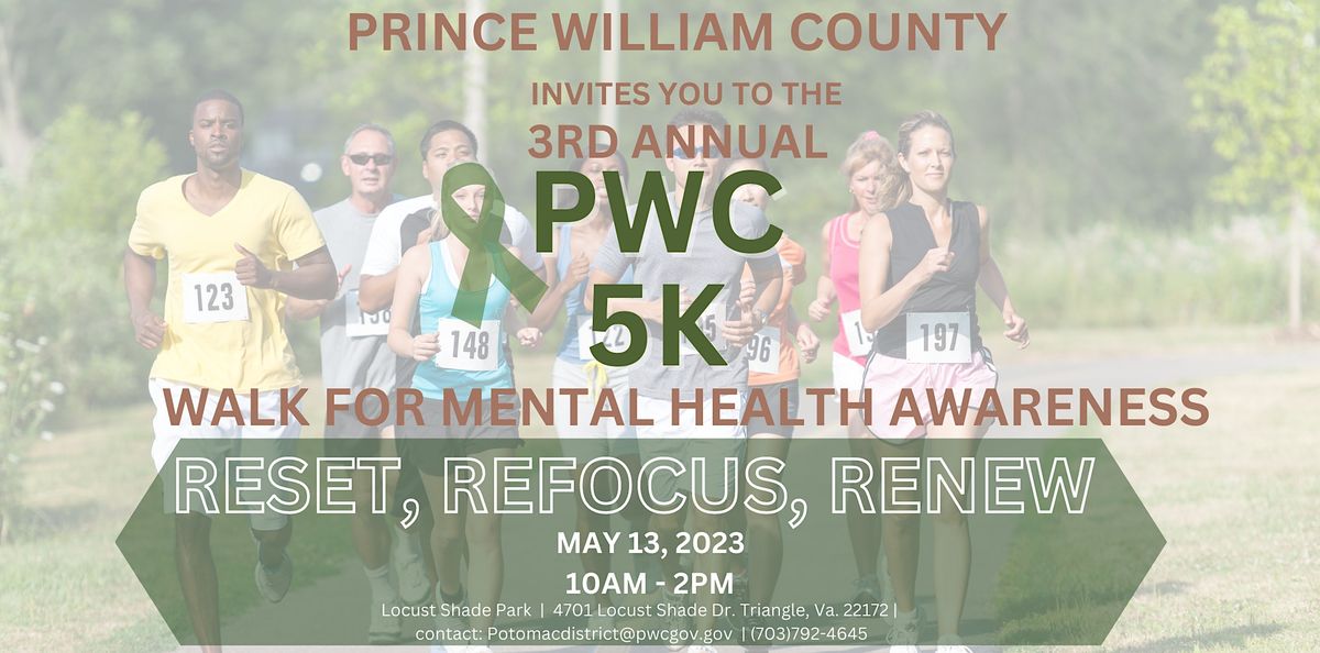 3rd Annual PWC 5K Walk for Mental Health Awareness | Locust Shade Park ...