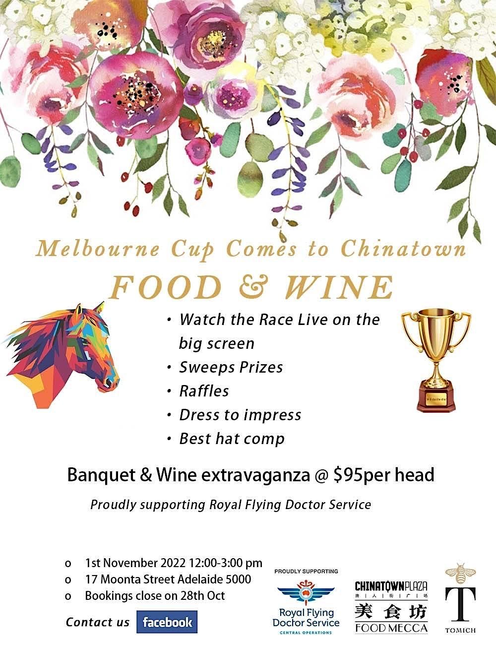 Melbourne cup comes to Chinatown. Chinatown Plaza Food Mecca Adelaide November 1, 2022