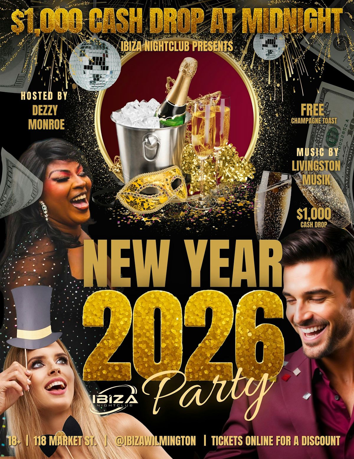 2026 New Years Eve Dance Party!  $1000 CASH DROP!
