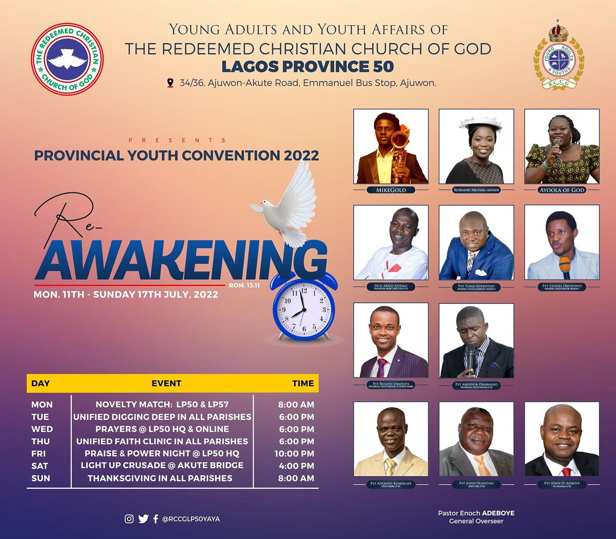 REAWAKENING RCCG LP50 PROVINCIAL YOUTH CONVENTION 2022 RCCG LP50 H