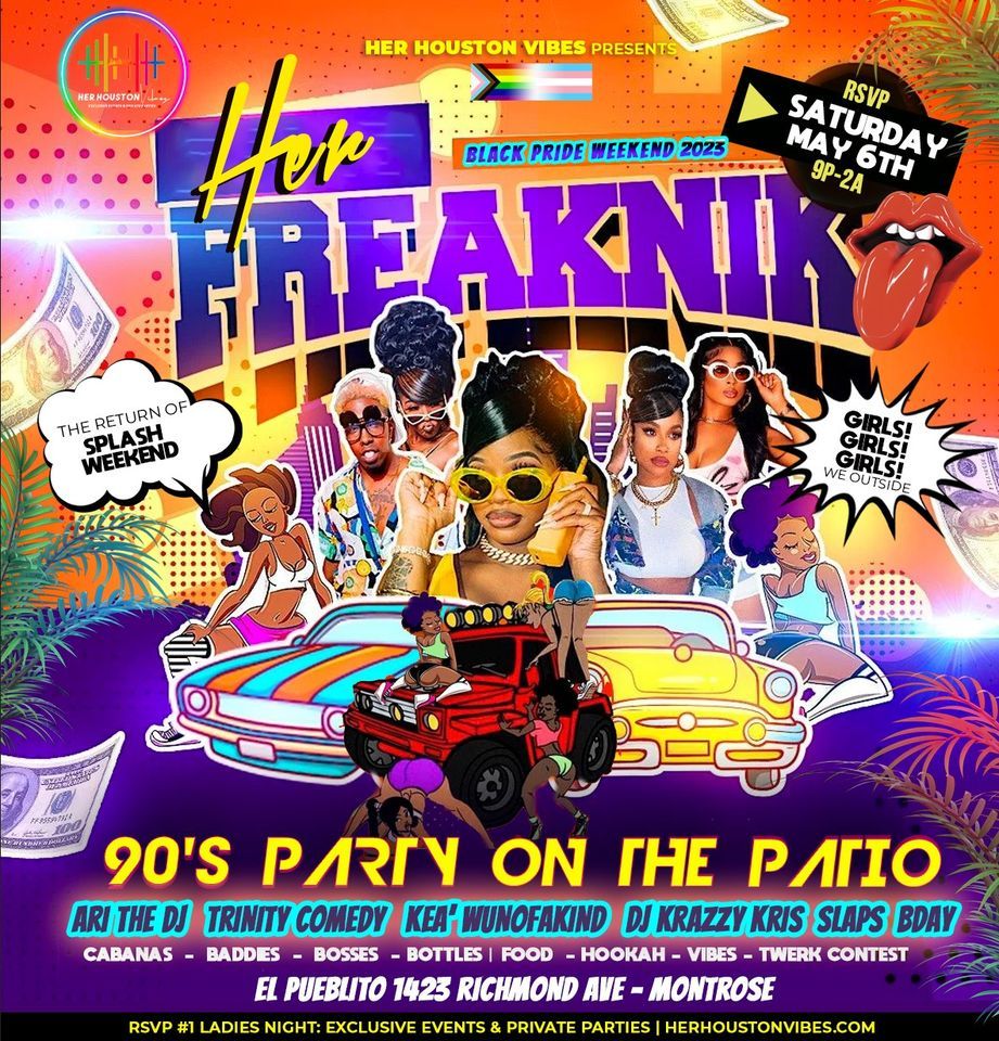 HER FREAKNIK 90S PARTY ON THE PATIO SPLASH WEEKEND X BLACK PRIDE 2023