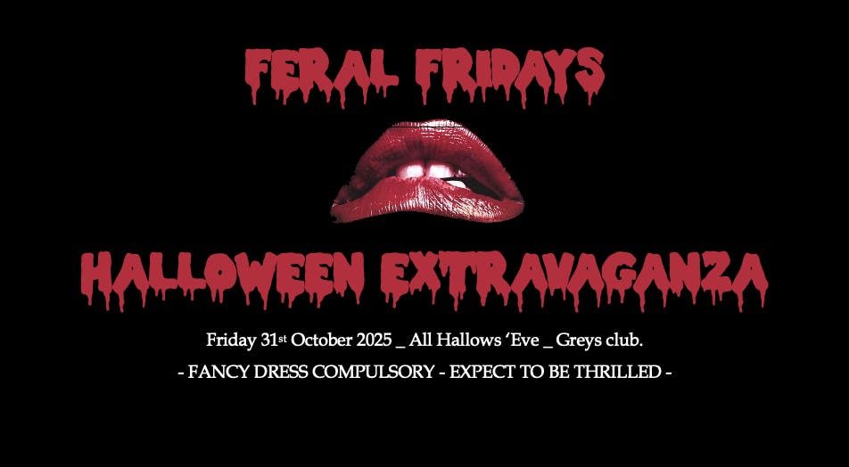 Feral Fridays Halloween Spooktakular: "THE ROCKY HORROR SHOW" \ud83e\ude78 Friday 31st October 2025 at Greys Club.