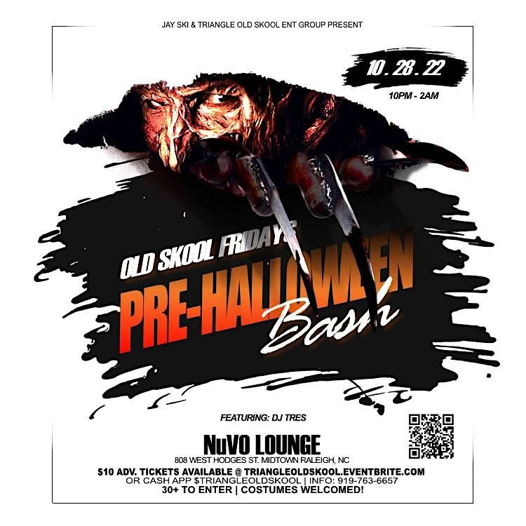 Old Skool Fridays PreHalloween Bash! Costumes Nuvo Lounge