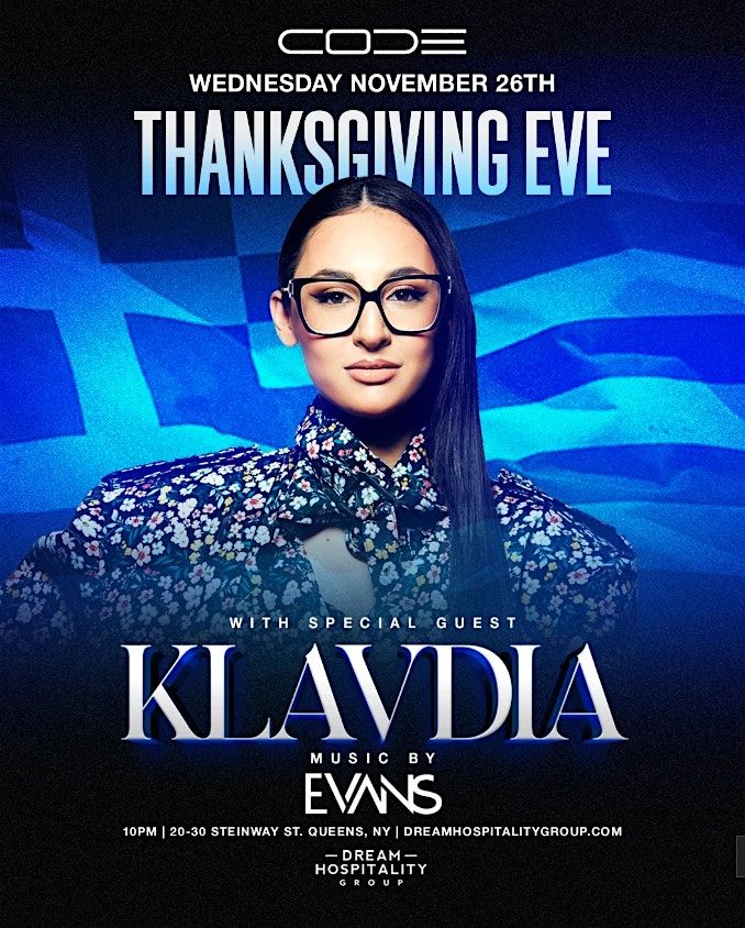 Thanksgiving Eve with Klavdia Live at Code Astoria
