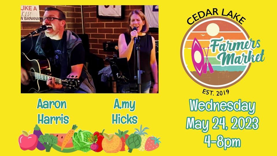 Amy Hicks and Aaron Harris at Cedar Lake Farmers Market | Cedar Lake ...