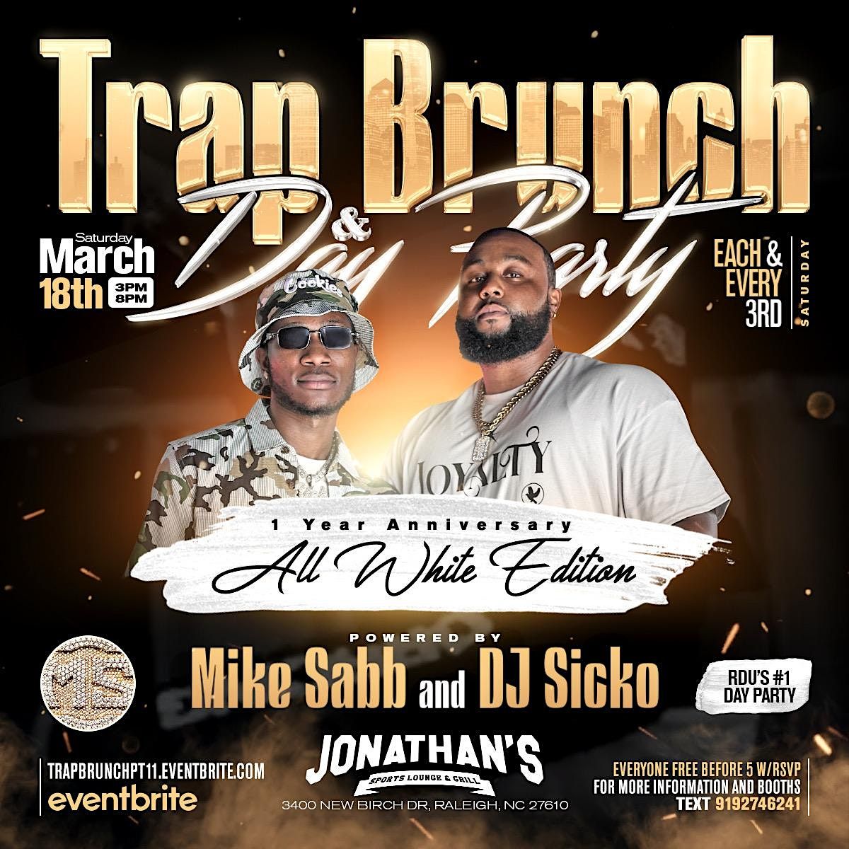 TRAP BRUNCH & DAY PARTY | Jonathan’s Sports Lounge & Grill, Raleigh, NC ...