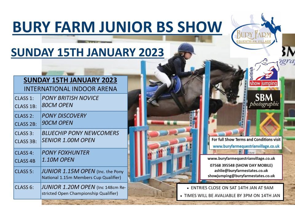 Junior BS Show at Bury Farm, Sunday 15th January 2023 at Bury Farm ...