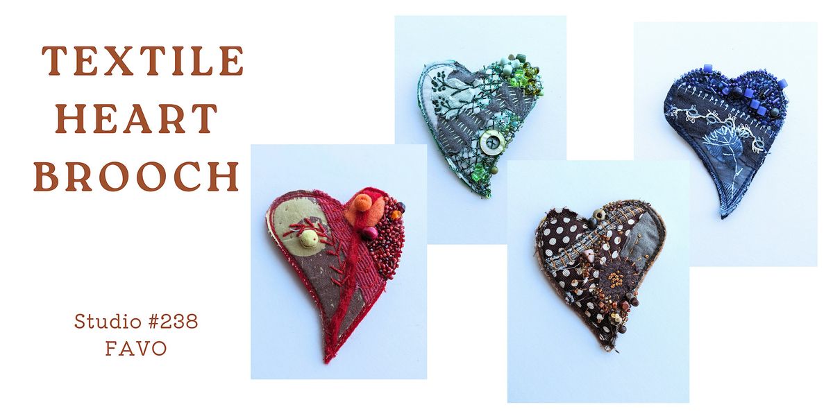 Textile heart brooch workshop