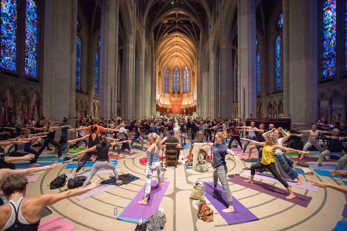 Yoga on the Labyrinth at Grace Cathedral