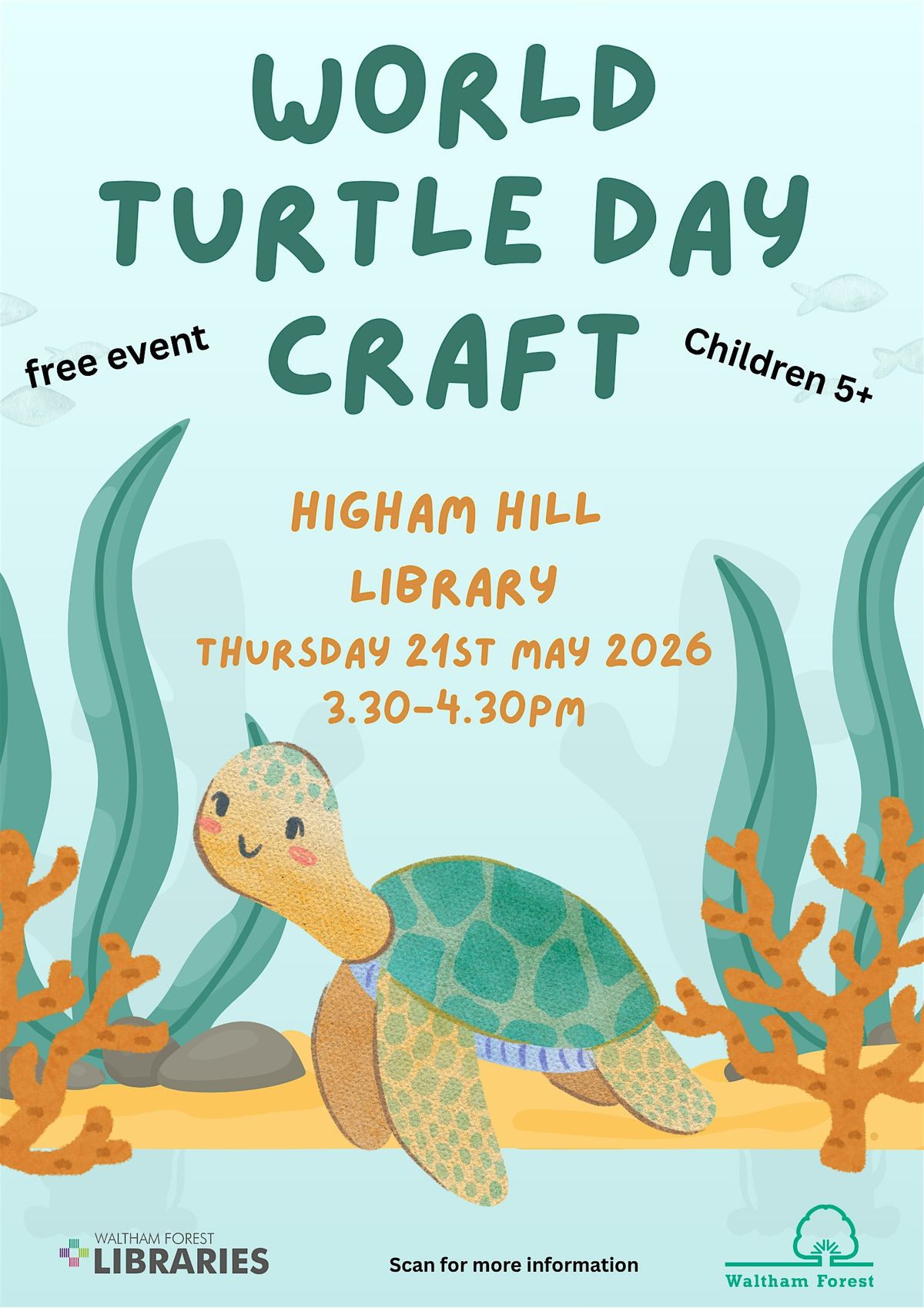 World Turtle Day Craft at Higham Hill library