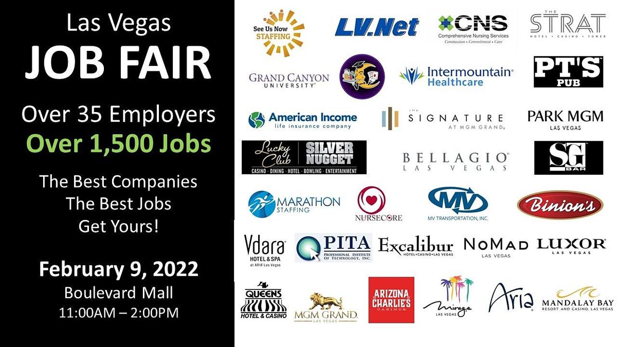 LAS VEGAS' BEST JOB FAIR - OVER 30 COMPANIES - THOUSANDS OF JOBS!