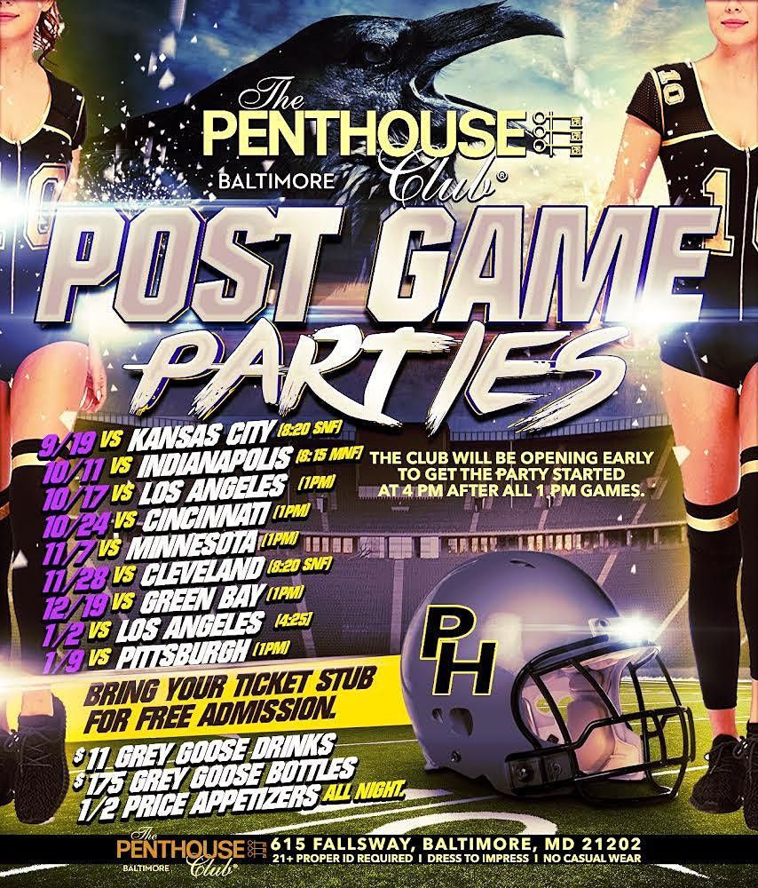 Baltimore Home Game After Party | Penthouse Club Baltimore | October 11 to  October 12