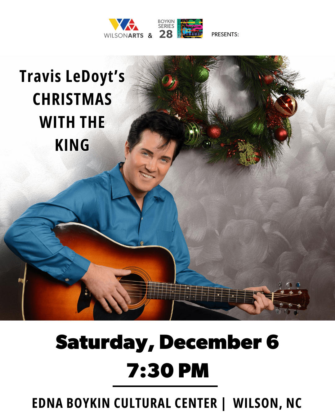 Travis Ledoyts Christmas with the King at Edna Boykin Cultural Center