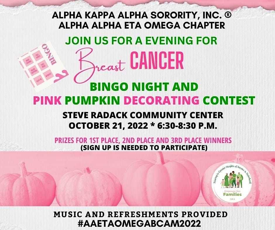 Bingo Night and Pink Pumpkin Decorating Contest Steve Radack