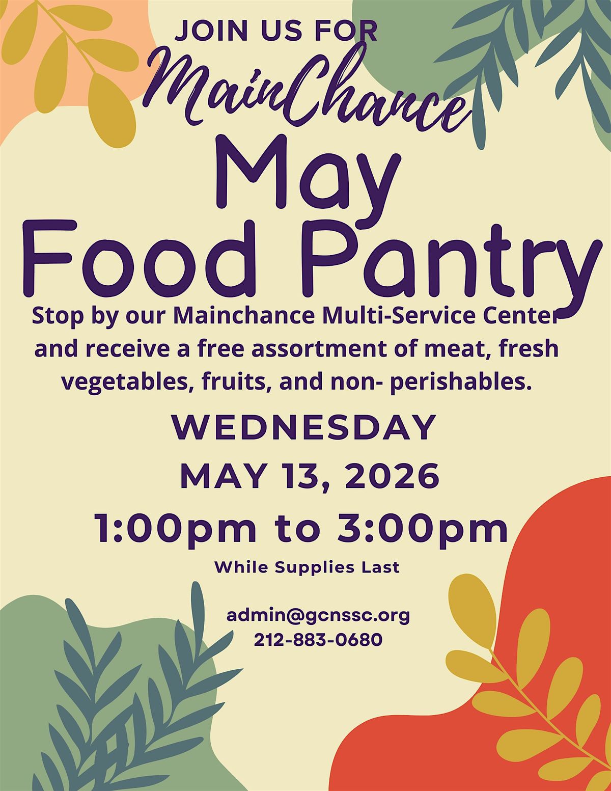 May Monthly Food Pantry