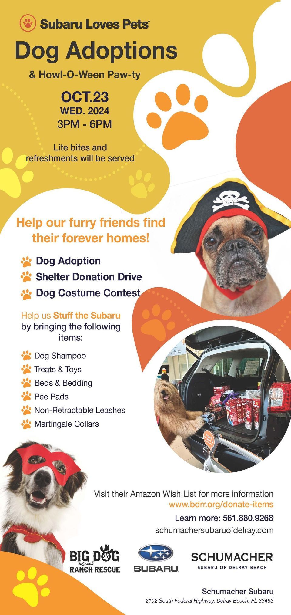 Schumacher Subaru of Delray Dog Adoption Event 2102 S Federal Hwy