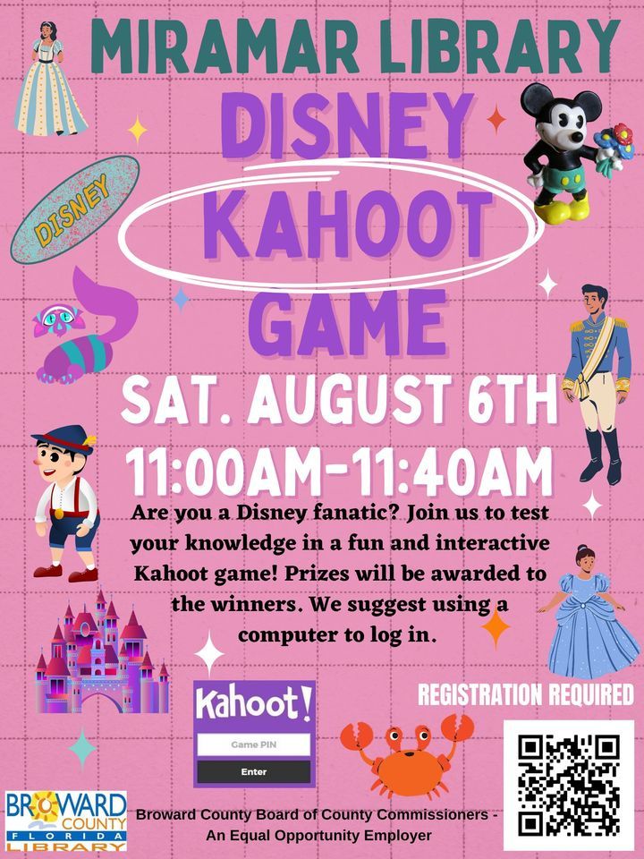 Disney Kahoot Game | Miramar Library | August 6, 2022