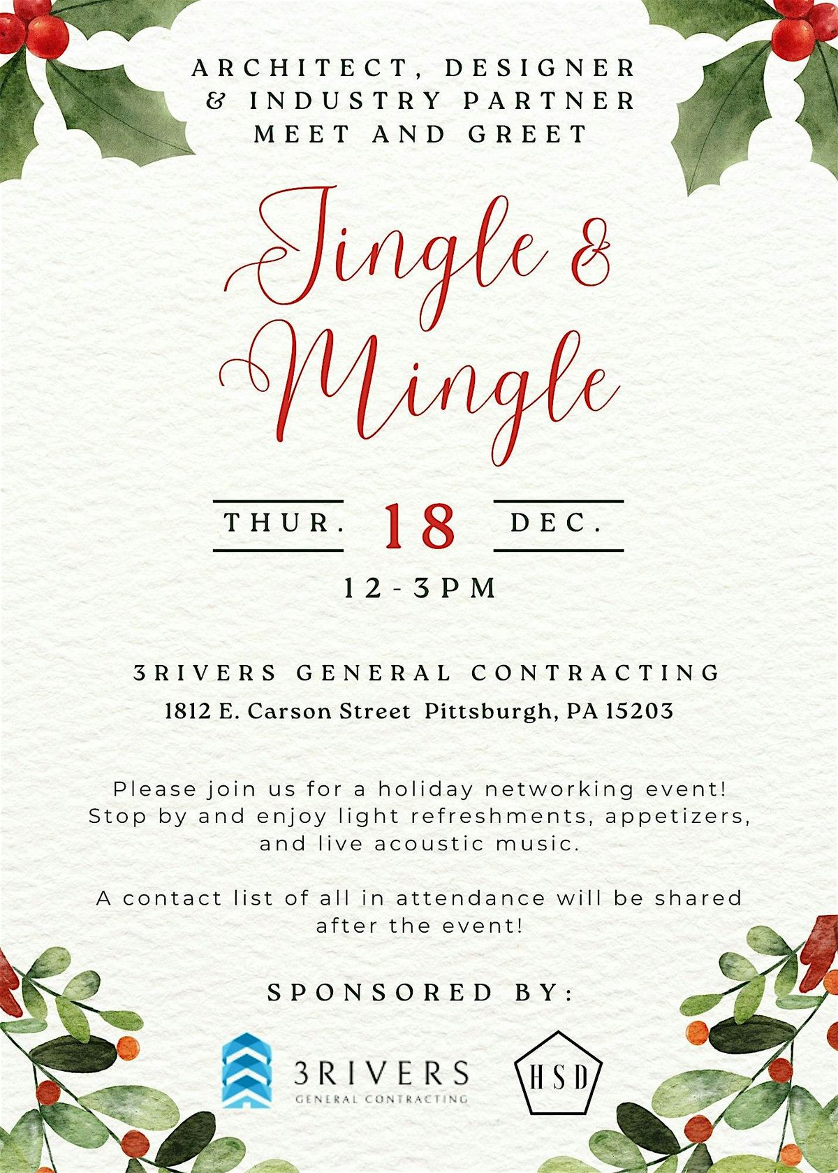 ARCHITECT, DESIGNER, & INDUSTRY PARTNER HOLIDAY MEET AND GREET