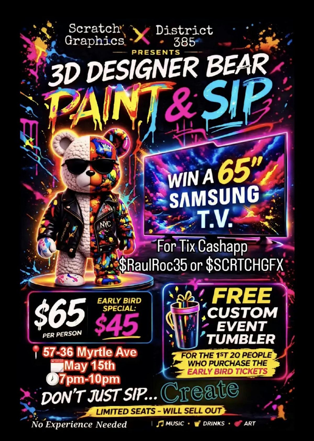 3D Designer Bear Paint & Sip