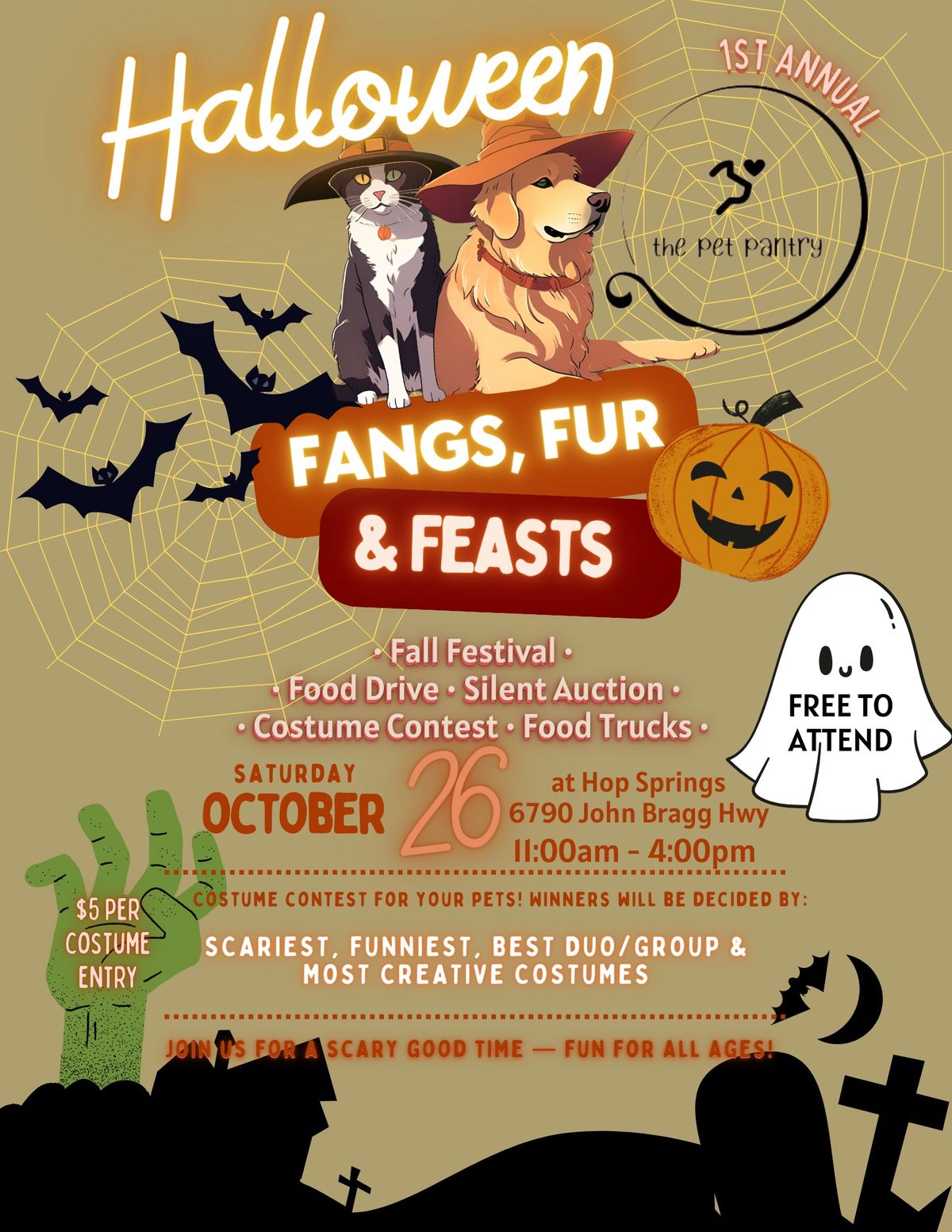 Fangs, Fur, and Feasts A Fall Festival Hop Springs, Murfreesboro, TN