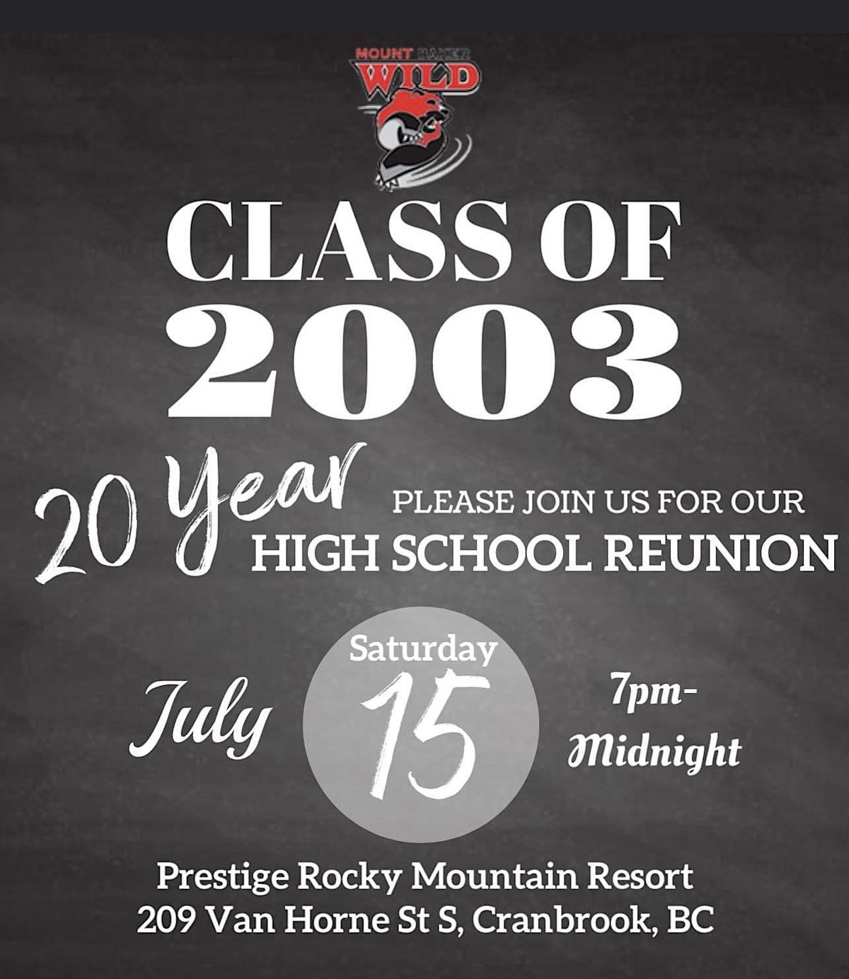 Mount Baker Grad 2003 - 20 Year Reunion | Prestige Rocky Mountain ...