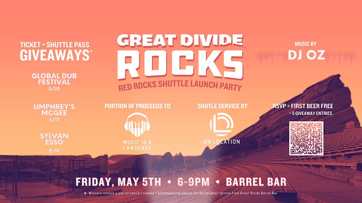Great Rocks Colorado Great Divide Rocks! GDBC + On Location Red Rocks Shuttle Launch Party ...