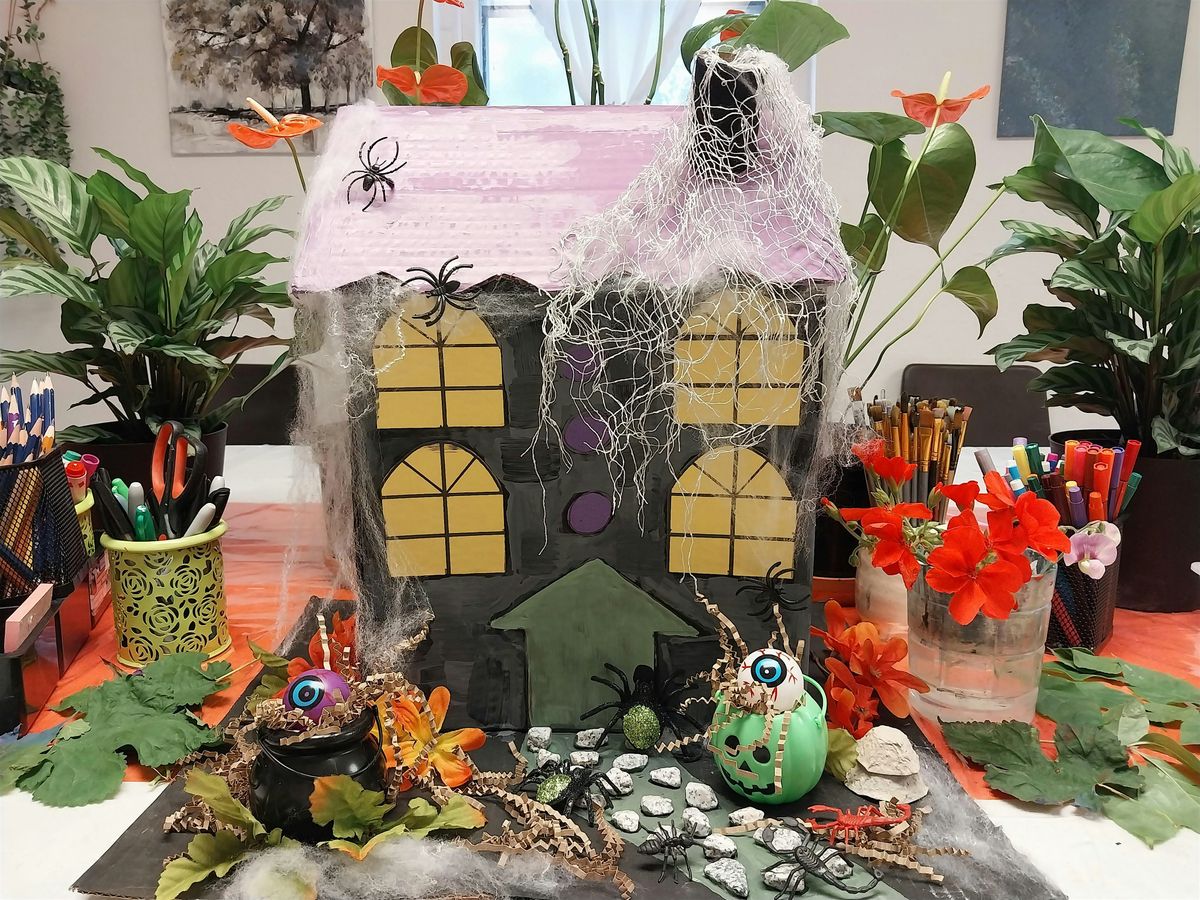 Create a Spooky Halloween Cardboard House, Art Class for Ages 6 & up