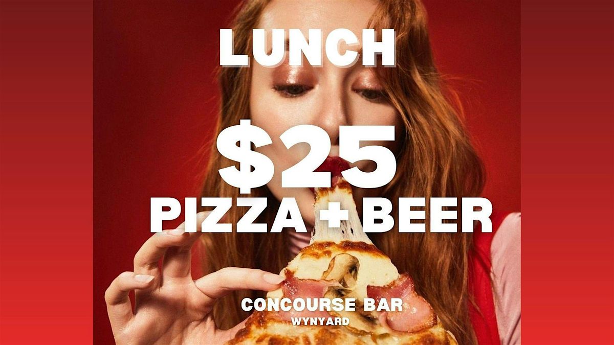 Lunch Special: $25 Pizza & Beer at Concourse Bar Wynyard