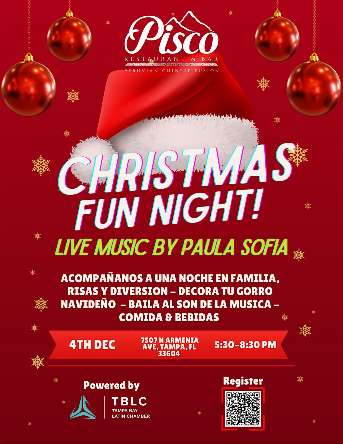 Christmas Fun Night + Live Music by Paula Sofia