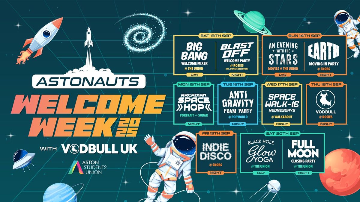 \ud83e\ude90ARCADIAN SPACE HOP!! PORTRAIT > SOBAR\ud83d\ude80 Mon 15th Sept\ud83d\ude80 (Official Aston Uni Welcome Pack DAY THREE)