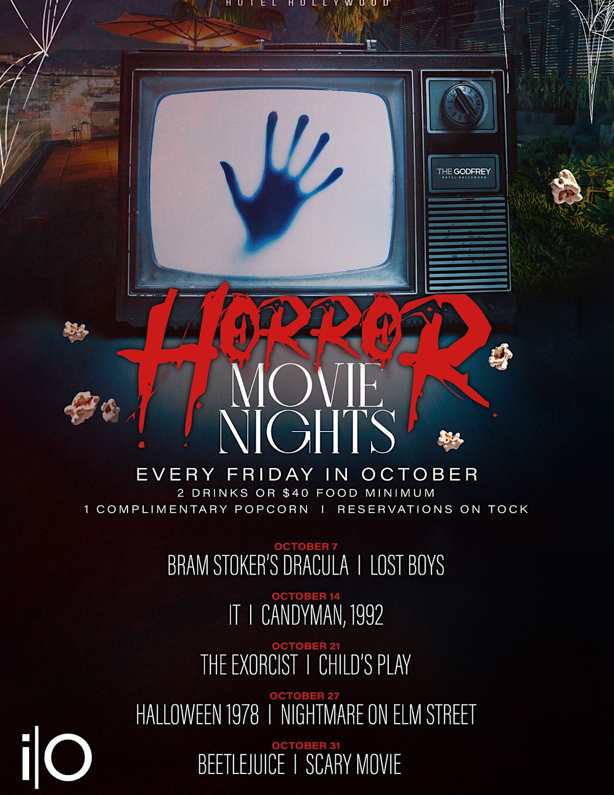 i|O Horror Movie Nights | 1400 Cahuenga Blvd, Los Angeles, CA | October ...