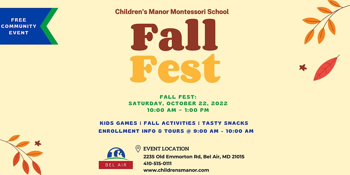 Fall Fest Event @ CMMS - Bel Air | 2235 Old Emmorton Rd, Bel Air, MD ...