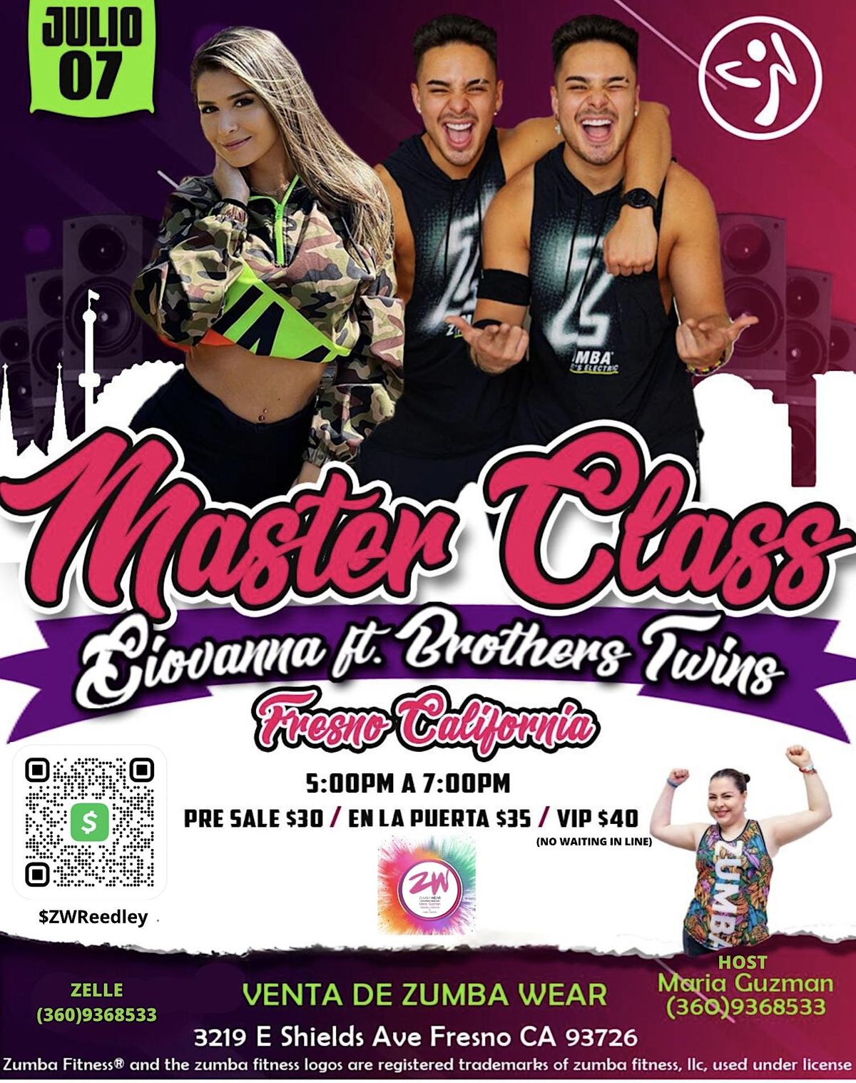 Zumba Master Class Giovanna and Brothers Twins 3219 E Shields Ave