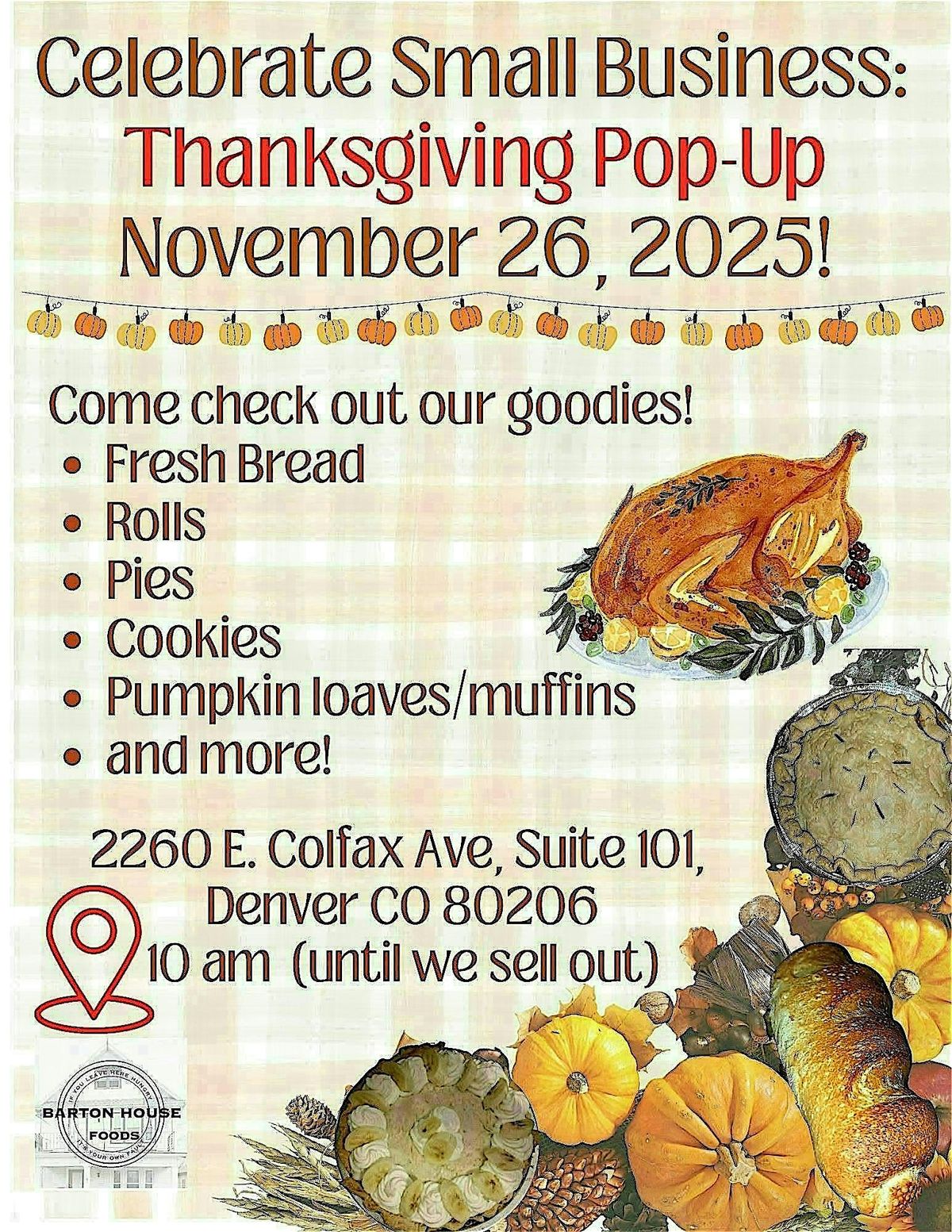 Thanksgiving Bakery Pop Up